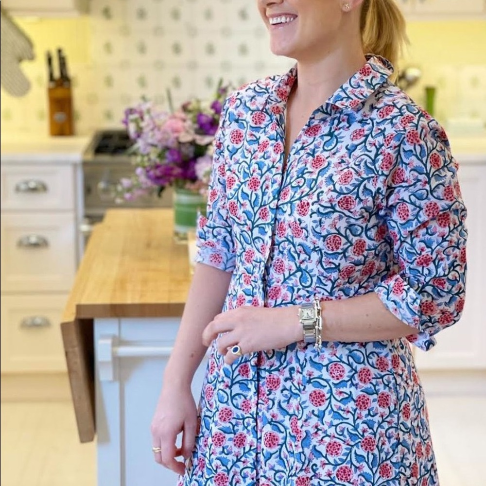 NWT India Amory Shirt Dress S/M DragonFruit Chintz